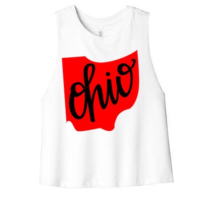 Ohio Outline State Women's Racerback Cropped Tank