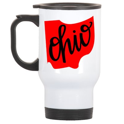 Ohio Outline State Stainless Steel Travel Mug