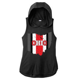 Ohio State Pride Striped Ladies PosiCharge Tri-Blend Wicking Draft Hoodie Tank