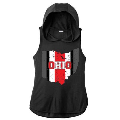 Ohio State Pride Striped Ladies PosiCharge Tri-Blend Wicking Draft Hoodie Tank