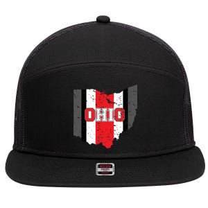 Ohio State Pride Striped 7 Panel Mesh Trucker Snapback Hat