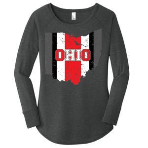 Ohio State Pride Striped Women's Perfect Tri Tunic Long Sleeve Shirt