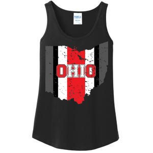 Ohio State Pride Striped Ladies Essential Tank