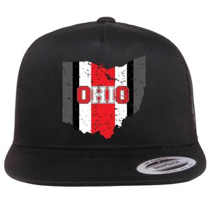 Ohio State Pride Striped Flat Bill Trucker Hat