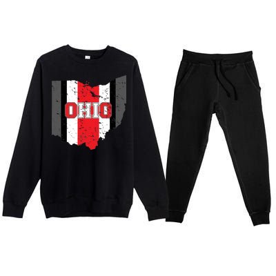 Ohio State Pride Striped Premium Crewneck Sweatsuit Set