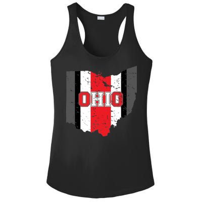 Ohio State Pride Striped Ladies PosiCharge Competitor Racerback Tank