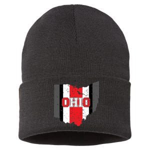 Ohio State Pride Striped Sustainable Knit Beanie