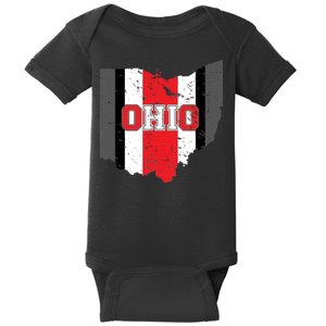 Ohio State Pride Striped Baby Bodysuit