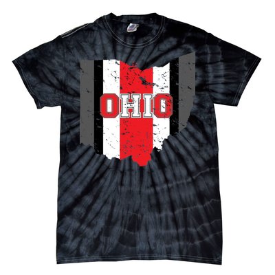 Ohio State Pride Striped Tie-Dye T-Shirt