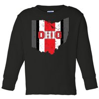 Ohio State Pride Striped Toddler Long Sleeve Shirt