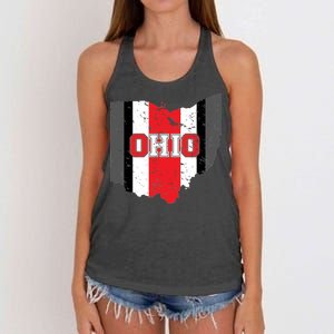 Ohio State Pride Striped Women's Knotted Racerback Tank