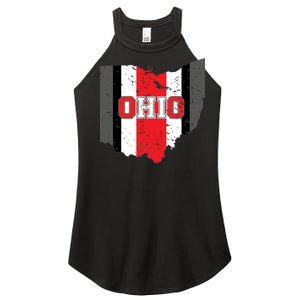 Ohio State Pride Striped Women's Perfect Tri Rocker Tank