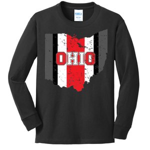 Ohio State Pride Striped Kids Long Sleeve Shirt