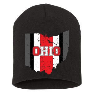 Ohio State Pride Striped Short Acrylic Beanie