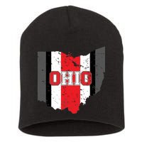 Ohio State Pride Striped Short Acrylic Beanie