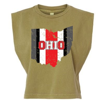 Ohio State Pride Striped Garment-Dyed Women's Muscle Tee
