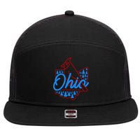 Ohio The Heart Of It All State Bird Cardinal 7 Panel Mesh Trucker Snapback Hat