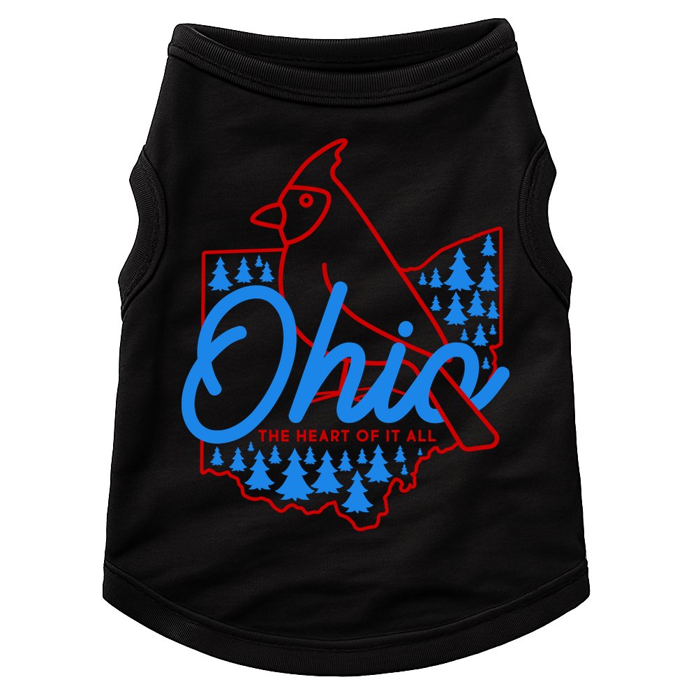 Ohio The Heart Of It All State Bird Cardinal Doggie Tank