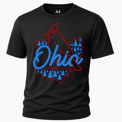 Ohio The Heart Of It All State Bird Cardinal Performance Shirt