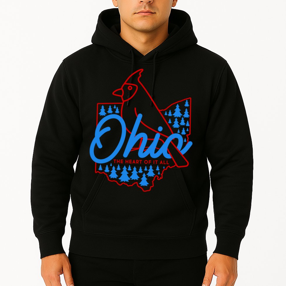 Ohio The Heart Of It All State Bird Cardinal Hoodie