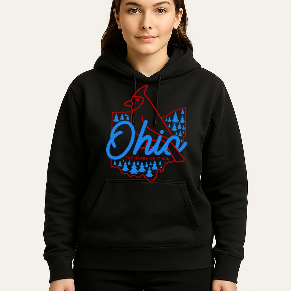 Ohio The Heart Of It All State Bird Cardinal Hoodie
