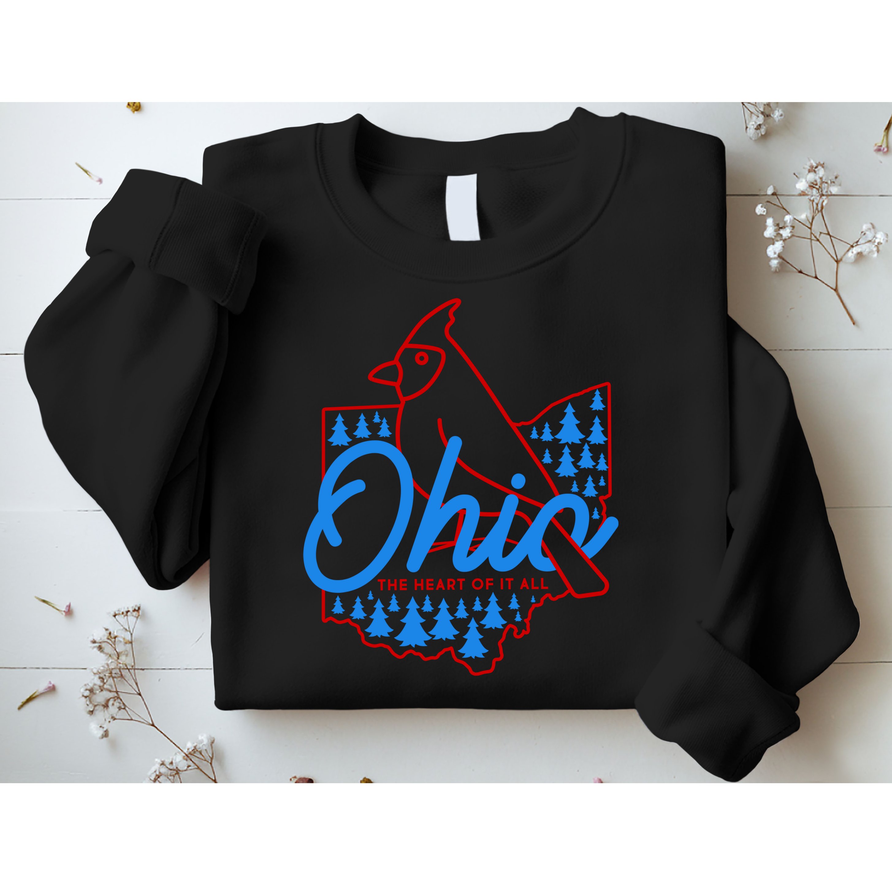 Ohio The Heart Of It All State Bird Cardinal Sweatshirt