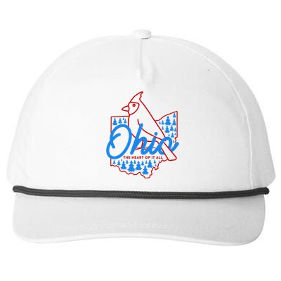 Ohio The Heart Of It All State Bird Cardinal Snapback Five-Panel Rope Hat