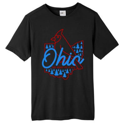 Ohio The Heart Of It All State Bird Cardinal Tall Fusion ChromaSoft Performance T-Shirt