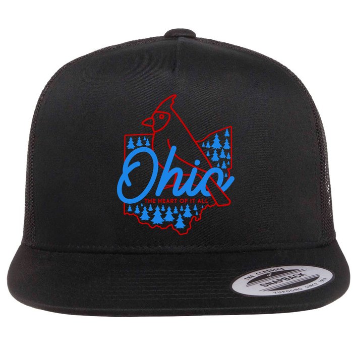 Ohio The Heart Of It All State Bird Cardinal Flatbill Hat