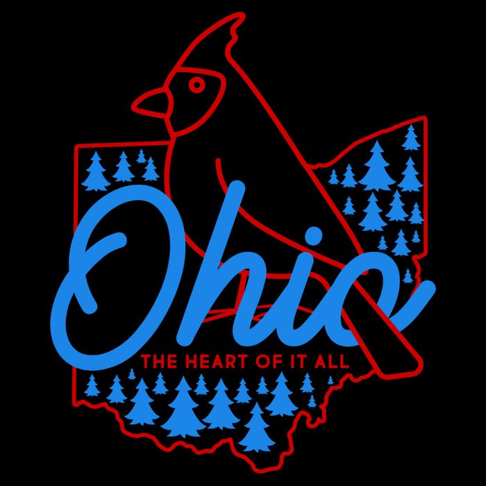 Ohio The Heart Of It All State Bird Cardinal Flatbill Hat
