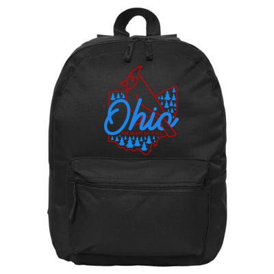 Ohio The Heart Of It All State Bird Cardinal 16 in Basic Backpack