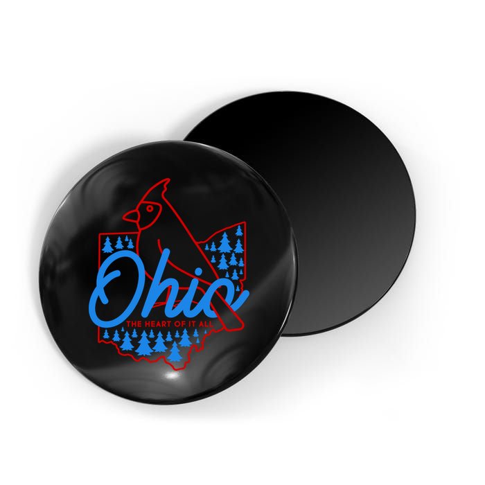 Ohio The Heart Of It All State Bird Cardinal Magnet