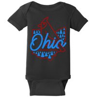 Ohio The Heart Of It All State Bird Cardinal Baby Bodysuit