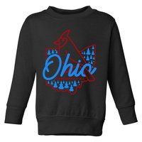 Ohio The Heart Of It All State Bird Cardinal Toddler Sweatshirt