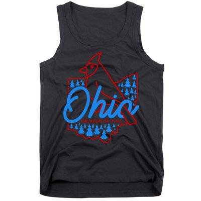 Ohio The Heart Of It All State Bird Cardinal Tank Top