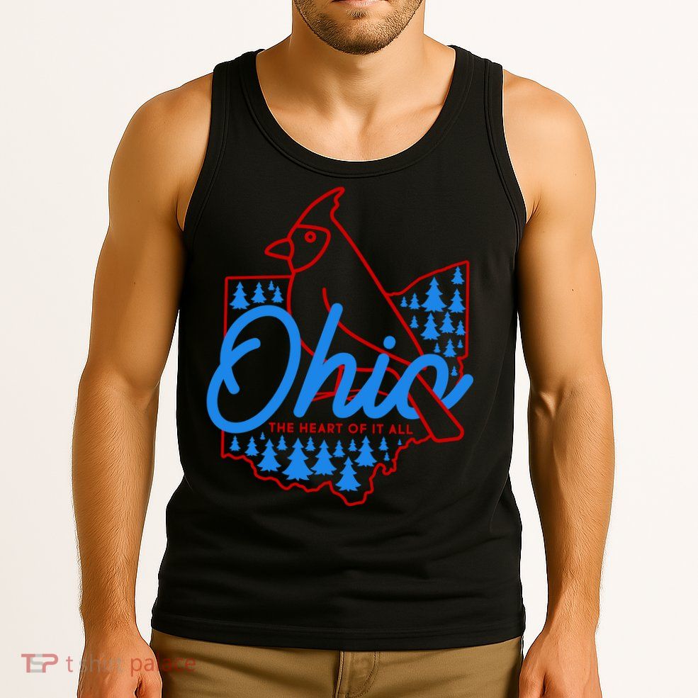 Ohio The Heart Of It All State Bird Cardinal Tank Top