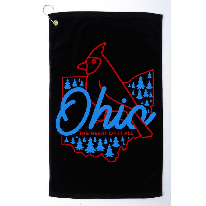 Ohio The Heart Of It All State Bird Cardinal Golf Towel