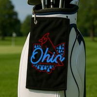 Ohio The Heart Of It All State Bird Cardinal Golf Towel