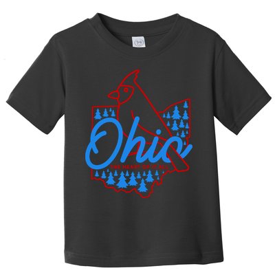 Ohio The Heart Of It All State Bird Cardinal Toddler T-Shirt