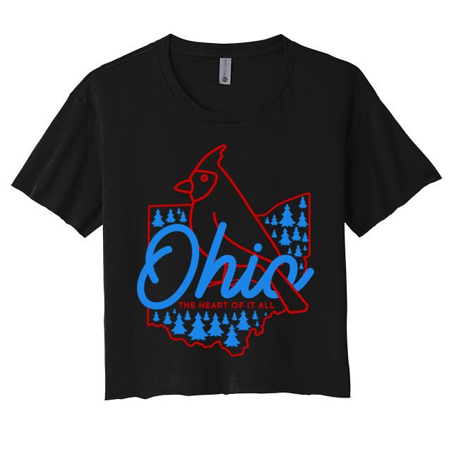 Ohio The Heart Of It All State Bird Cardinal Crop Top