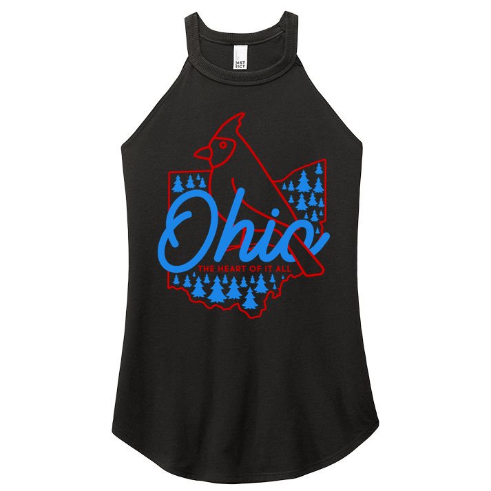 Ohio The Heart Of It All State Bird Cardinal Women's Perfect Tri Rocker Tank