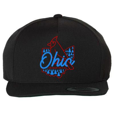Ohio The Heart Of It All State Bird Cardinal Wool Snapback Cap