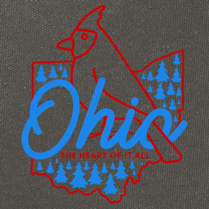 Ohio The Heart Of It All State Bird Cardinal Cotton Canvas Backpack