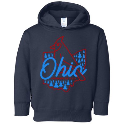 Ohio The Heart Of It All State Bird Cardinal Toddler Hoodie