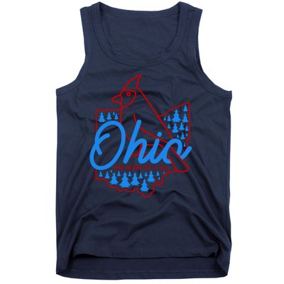 Ohio The Heart Of It All State Bird Cardinal Tank Top