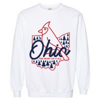 Ohio The Heart Of It All State Bird Cardinal Garment-Dyed Sweatshirt