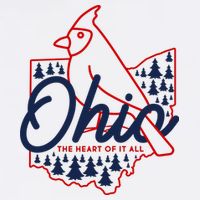 Ohio The Heart Of It All State Bird Cardinal Garment-Dyed Sweatshirt