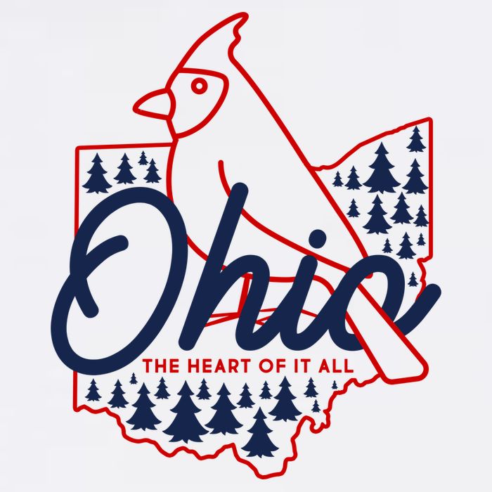 Ohio The Heart Of It All State Bird Cardinal Garment-Dyed Sweatshirt