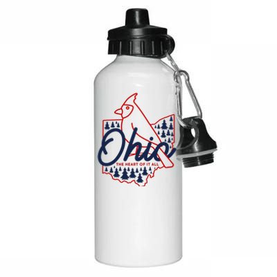 Ohio The Heart Of It All State Bird Cardinal Aluminum Water Bottle 