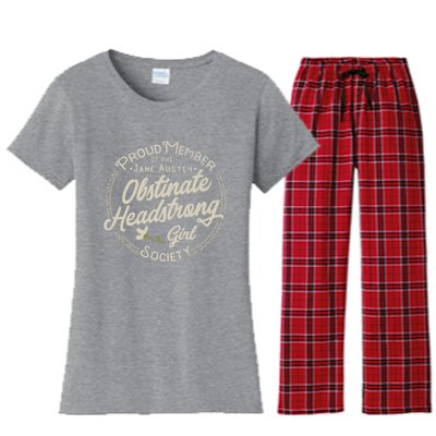 Obstinate Headstrong Jane Austen Pride And Prejudice Gift Women's Flannel Pajama Set